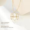 imageCicy Bell 18k Gold Plated Pendant Necklace for Women Trendy Glass Cubic Zirconia Dainty Necklace Jewelry Gifts 177 with 2 ExtenderWhite