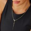 imageCicy Bell 18k Gold Plated Y Shaped Pendant Necklace for Women Marquise Cubic Zirconia Bar Dainty Long Chain Drop Necklace Trend Jewelry Gift 197quot  19quot ExtenderYellow Gold