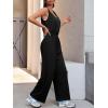 imageCicy Bell Womens Casual Wide Leg Jumpsuits Summer Sleeveless Loose Fit Jumper Drawstring Workout OutfitsBlack