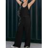 imageCicy Bell Womens Casual Wide Leg Jumpsuits Summer Sleeveless Loose Fit Jumper Drawstring Workout OutfitsBlack