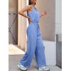 imageCicy Bell Womens Casual Wide Leg Jumpsuits Summer Sleeveless Loose Fit Jumper Drawstring Workout OutfitsSky Blue