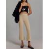 imageCicy Bell Womens Flare Capri Pants Elastic High Waisted Cropped Dress Pants Trousers Stretchy Work SlacksApricot