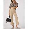 imageCicy Bell Womens Flare Capri Pants Elastic High Waisted Cropped Dress Pants Trousers Stretchy Work SlacksApricot