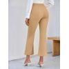 imageCicy Bell Womens Flare Capri Pants Elastic High Waisted Cropped Dress Pants Trousers Stretchy Work SlacksBeige