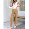 imageCicy Bell Womens Flare Capri Pants Elastic High Waisted Cropped Dress Pants Trousers Stretchy Work SlacksBeige