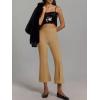 imageCicy Bell Womens Flare Capri Pants Elastic High Waisted Cropped Dress Pants Trousers Stretchy Work SlacksBeige