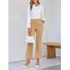 imageCicy Bell Womens Flare Capri Pants Elastic High Waisted Cropped Dress Pants Trousers Stretchy Work SlacksBeige