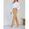 imageCicy Bell Womens Flare Capri Pants Elastic High Waisted Cropped Dress Pants Trousers Stretchy Work SlacksBeige