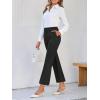 imageCicy Bell Womens Flare Capri Pants Elastic High Waisted Cropped Dress Pants Trousers Stretchy Work SlacksBlack