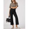 imageCicy Bell Womens Flare Capri Pants Elastic High Waisted Cropped Dress Pants Trousers Stretchy Work SlacksBlack