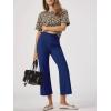 imageCicy Bell Womens Flare Capri Pants Elastic High Waisted Cropped Dress Pants Trousers Stretchy Work SlacksNavy
