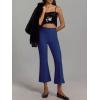 imageCicy Bell Womens Flare Capri Pants Elastic High Waisted Cropped Dress Pants Trousers Stretchy Work SlacksNavy