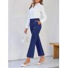 imageCicy Bell Womens Flare Capri Pants Elastic High Waisted Cropped Dress Pants Trousers Stretchy Work SlacksNavy