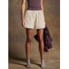 imageCicy Bell Womens Summer Cotton Shorts Casual Elastic High Waisted Pleated Cute Trendy Comfy Beach PantsApricot