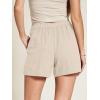 imageCicy Bell Womens Summer Cotton Shorts Casual Elastic High Waisted Pleated Cute Trendy Comfy Beach PantsApricot