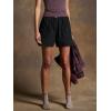 imageCicy Bell Womens Summer Cotton Shorts Casual Elastic High Waisted Pleated Cute Trendy Comfy Beach PantsBlack