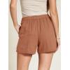 imageCicy Bell Womens Summer Cotton Shorts Casual Elastic High Waisted Pleated Cute Trendy Comfy Beach PantsBrown