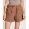 imageCicy Bell Womens Summer Cotton Shorts Casual Elastic High Waisted Pleated Cute Trendy Comfy Beach PantsBrown