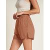 imageCicy Bell Womens Summer Cotton Shorts Casual Elastic High Waisted Pleated Cute Trendy Comfy Beach PantsBrown