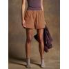 imageCicy Bell Womens Summer Cotton Shorts Casual Elastic High Waisted Pleated Cute Trendy Comfy Beach PantsBrown
