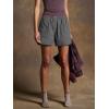imageCicy Bell Womens Summer Cotton Shorts Casual Elastic High Waisted Pleated Cute Trendy Comfy Beach PantsGrey