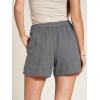 imageCicy Bell Womens Summer Cotton Shorts Casual Elastic High Waisted Pleated Cute Trendy Comfy Beach PantsGrey
