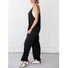 imageCicy Bell Womens Summer Ribbed Knit Overalls Jumpsuits Casual V Neck Adjustable Spaghetti Strap Jumpsuit Beach OutfitsBlack