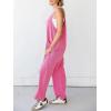 imageCicy Bell Womens Summer Ribbed Knit Overalls Jumpsuits Casual V Neck Adjustable Spaghetti Strap Jumpsuit Beach OutfitsBright Pink