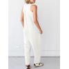 imageCicy Bell Womens Summer Ribbed Knit Overalls Jumpsuits Casual V Neck Adjustable Spaghetti Strap Jumpsuit Beach OutfitsWhite