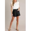 imageCicy Bell Womens Tweed Summer Shorts High Waisted Wide Leg Dressy Casual Shorts with Front PocketsBlack