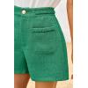 imageCicy Bell Womens Tweed Summer Shorts High Waisted Wide Leg Dressy Casual Shorts with Front PocketsGreen