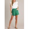 imageCicy Bell Womens Tweed Summer Shorts High Waisted Wide Leg Dressy Casual Shorts with Front PocketsGreen
