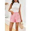 imageCicy Bell Womens Tweed Summer Shorts High Waisted Wide Leg Dressy Casual Shorts with Front PocketsWatermelon Red