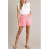 imageCicy Bell Womens Tweed Summer Shorts High Waisted Wide Leg Dressy Casual Shorts with Front PocketsWatermelon Red