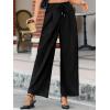 imageCicy Bell Womens Wide Leg Dress Pants Elastic High Waist Pleated Work Pants Business Casual TrousersBlack