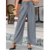 imageCicy Bell Womens Wide Leg Dress Pants Elastic High Waist Pleated Work Pants Business Casual TrousersGrey