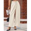 imageCicy Bell Womens Wide Leg Dress Pants Elastic High Waist Pleated Work Pants Business Casual TrousersKhaki