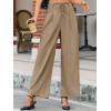 imageCicy Bell Womens Wide Leg Dress Pants Elastic High Waist Pleated Work Pants Business Casual TrousersLight Brown