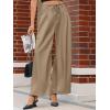 imageCicy Bell Womens Wide Leg Dress Pants Elastic High Waist Pleated Work Pants Business Casual TrousersLight Brown