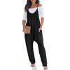 imageCicy Bell Womens Summer Ribbed Knit Overalls Jumpsuits Casual V Neck Adjustable Spaghetti Strap Jumpsuit Beach OutfitsBlack