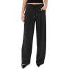 imageCicy Bell Womens Wide Leg Dress Pants Elastic High Waist Pleated Work Pants Business Casual TrousersBlack