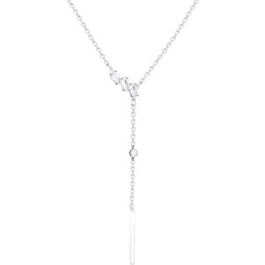 imageCicy Bell 18k Gold Plated Y Shaped Pendant Necklace for Women Marquise Cubic Zirconia Bar Dainty Long Chain Drop Necklace Trend Jewelry Gift 197quot  19quot ExtenderWhite Gold