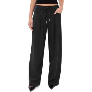 imageCicy Bell Womens Wide Leg Dress Pants Elastic High Waist Pleated Work Pants Business Casual TrousersBlack