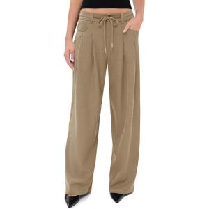 imageCicy Bell Womens Wide Leg Dress Pants Elastic High Waist Pleated Work Pants Business Casual TrousersLight Brown