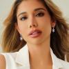 imageCicy Bell 18k Gold Plated Dangle Earrings for Women Princess Cubic Zirconia Trendy Chunky Twist Drop EarringsStyle AWhite Gold