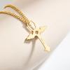 imageCicy Bell 18k Gold Plated Necklace for Women Princess Cubic Zirconia Dainty Pendant Necklace Trend Jewelry Gift 177quot  19quot ExtenderStyle DYellow Gold