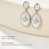 imageCicy Bell Platinum Plated Dangle Earrings for Women Trendy Mother of Pearl Cubic Zirconia Shell Pearl Drop Earrings Jewelry GiftWhite Gold
