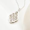 imageCicy Bell Platinum Plated Pendant Necklace for Women Hollow Swing Drop Zirconia Vintage Dainty Trend Jewelry Gift 177quot  19quot ExtenderWhite Gold