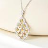 imageCicy Bell Platinum Plated Pendant Necklace for Women Hollow Swing Drop Zirconia Vintage Dainty Trend Jewelry Gift 177quot  19quot ExtenderWhite Gold