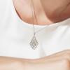imageCicy Bell Platinum Plated Pendant Necklace for Women Hollow Swing Drop Zirconia Vintage Dainty Trend Jewelry Gift 177quot  19quot ExtenderWhite Gold